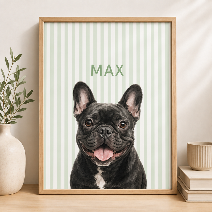Personalized Pet Canvas, Custom Dog & Cat Portrait, Watercolor Pet Wall Art, Personalized Pet Name Canvas, Gift for Pet Lovers