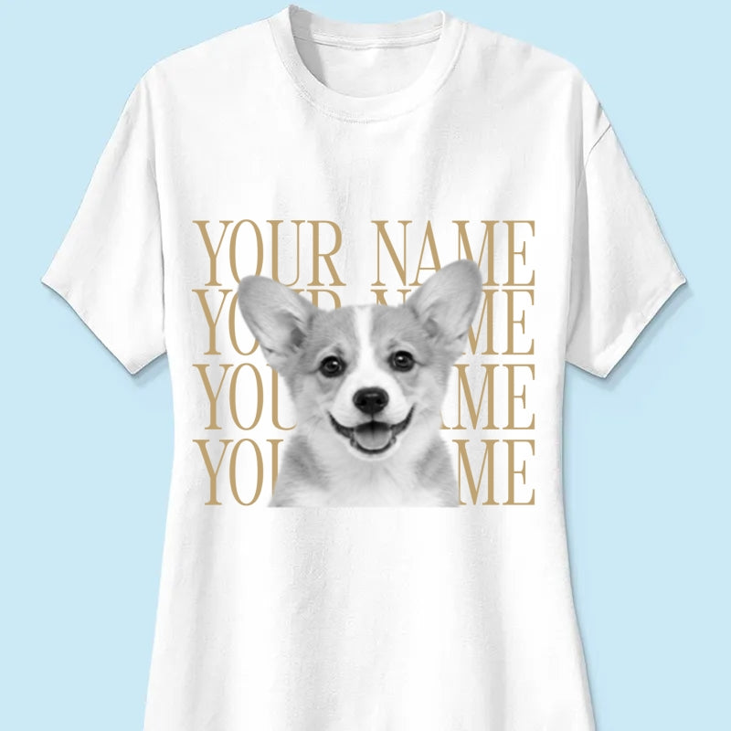 Personalized Vintage Pet Portrait Shirt, Custom Dog & Cat Photo T-Shirt, Personalized Pet Name Tee, Custom Photo Pet Lover Gift, Retro Graphic Shirt