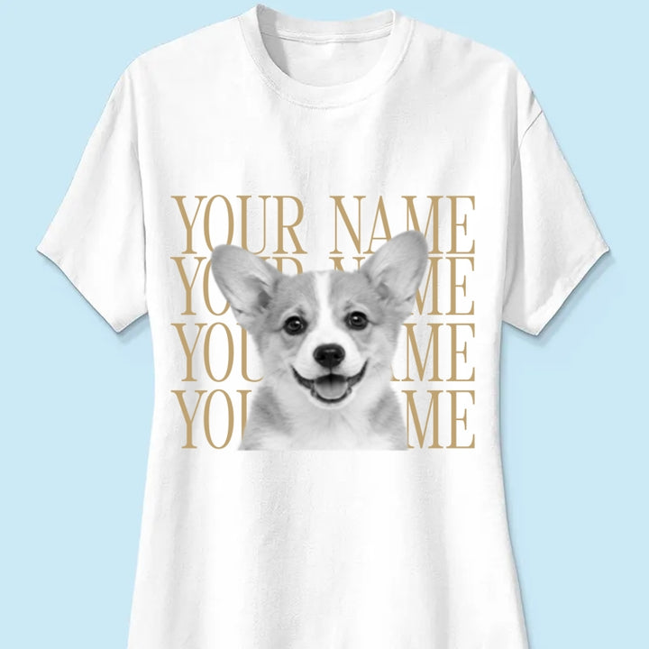 Personalized Vintage Pet Portrait Shirt, Custom Dog & Cat Photo T-Shirt, Personalized Pet Name Tee, Custom Photo Pet Lover Gift, Retro Graphic Shirt