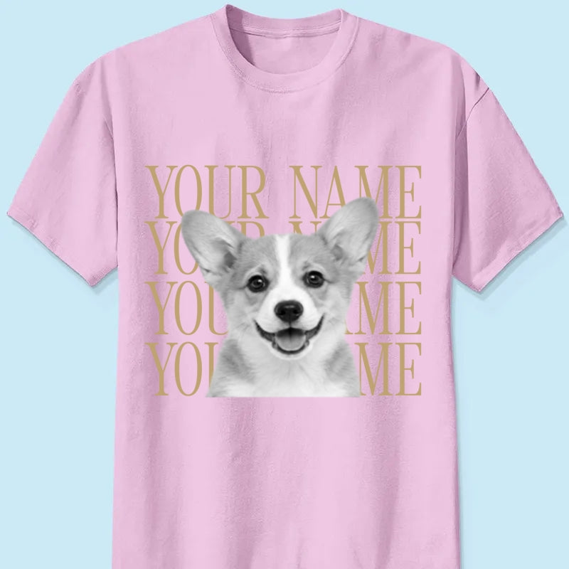 Personalized Vintage Pet Portrait Shirt, Custom Dog & Cat Photo T-Shirt, Personalized Pet Name Tee, Custom Photo Pet Lover Gift, Retro Graphic Shirt