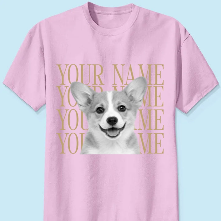 Personalized Vintage Pet Portrait Shirt, Custom Dog & Cat Photo T-Shirt, Personalized Pet Name Tee, Custom Photo Pet Lover Gift, Retro Graphic Shirt