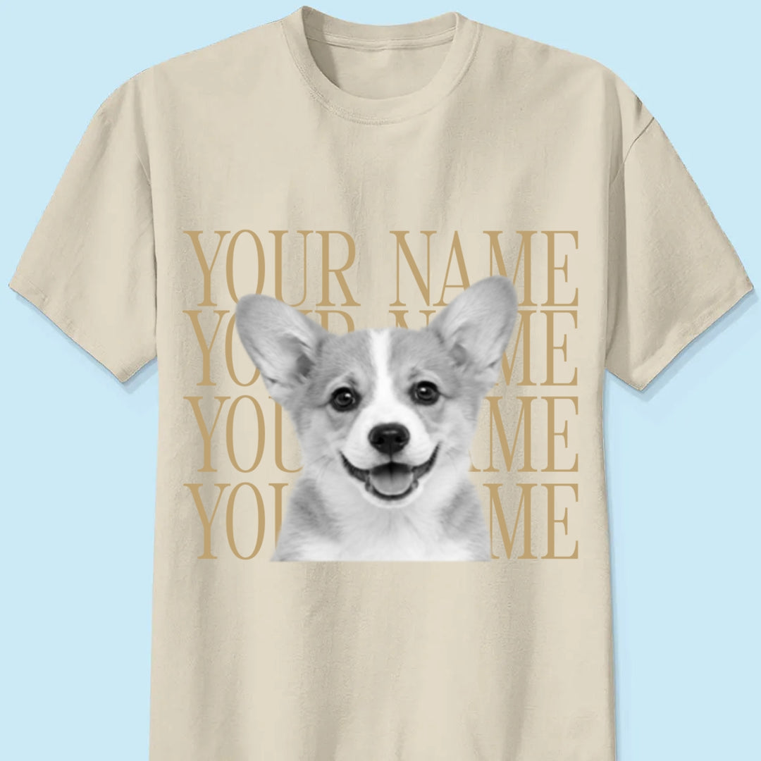 Personalized Vintage Pet Portrait Shirt, Custom Dog & Cat Photo T-Shirt, Personalized Pet Name Tee, Custom Photo Pet Lover Gift, Retro Graphic Shirt