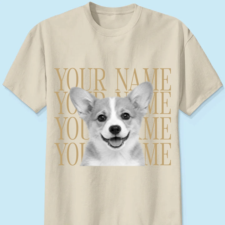 Personalized Vintage Pet Portrait Shirt, Custom Dog & Cat Photo T-Shirt, Personalized Pet Name Tee, Custom Photo Pet Lover Gift, Retro Graphic Shirt