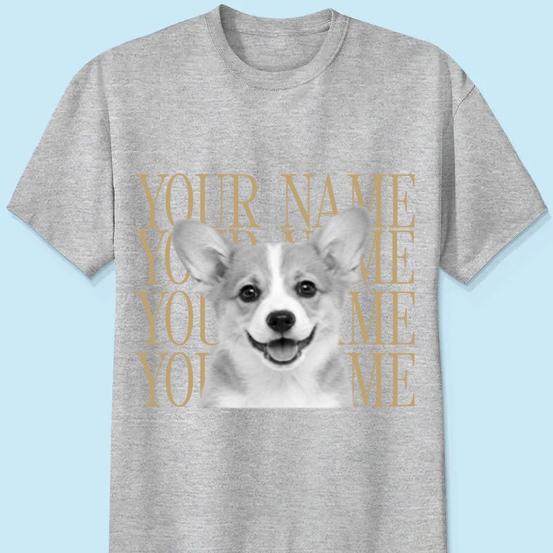Personalized Vintage Pet Portrait Shirt, Custom Dog & Cat Photo T-Shirt, Personalized Pet Name Tee, Custom Photo Pet Lover Gift, Retro Graphic Shirt