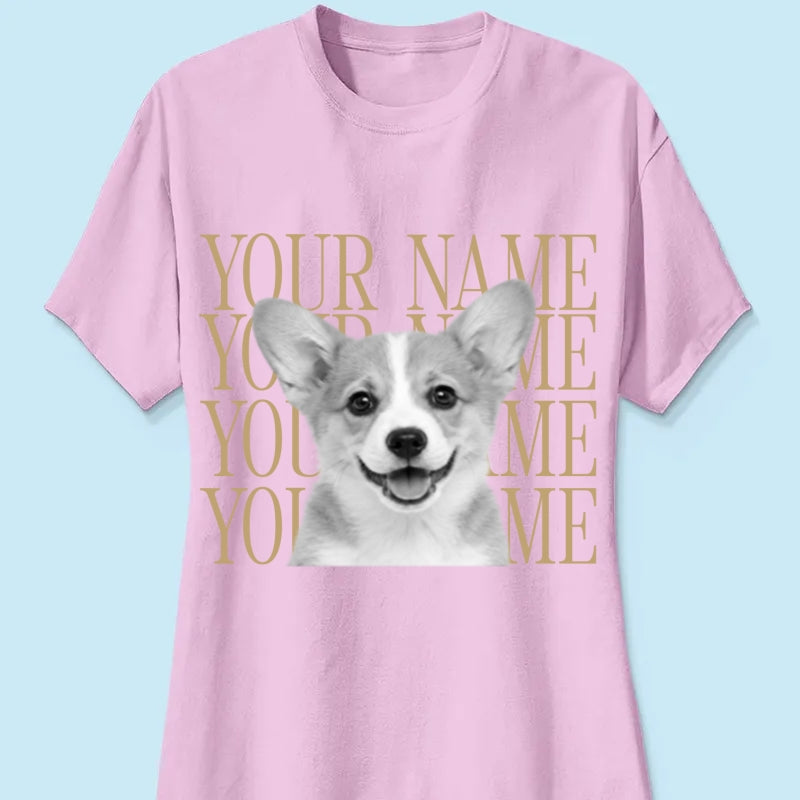 Personalized Vintage Pet Portrait Shirt, Custom Dog & Cat Photo T-Shirt, Personalized Pet Name Tee, Custom Photo Pet Lover Gift, Retro Graphic Shirt