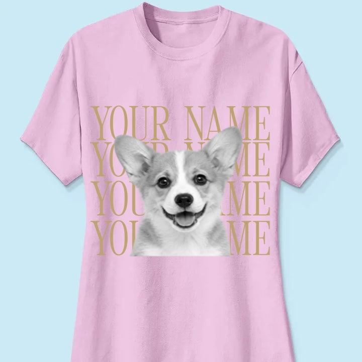 Personalized Vintage Pet Portrait Shirt, Custom Dog & Cat Photo T-Shirt, Personalized Pet Name Tee, Custom Photo Pet Lover Gift, Retro Graphic Shirt