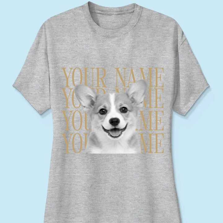 Personalized Vintage Pet Portrait Shirt, Custom Dog & Cat Photo T-Shirt, Personalized Pet Name Tee, Custom Photo Pet Lover Gift, Retro Graphic Shirt