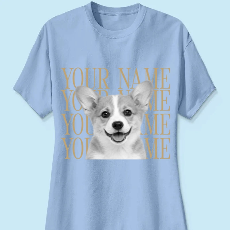 Personalized Vintage Pet Portrait Shirt, Custom Dog & Cat Photo T-Shirt, Personalized Pet Name Tee, Custom Photo Pet Lover Gift, Retro Graphic Shirt