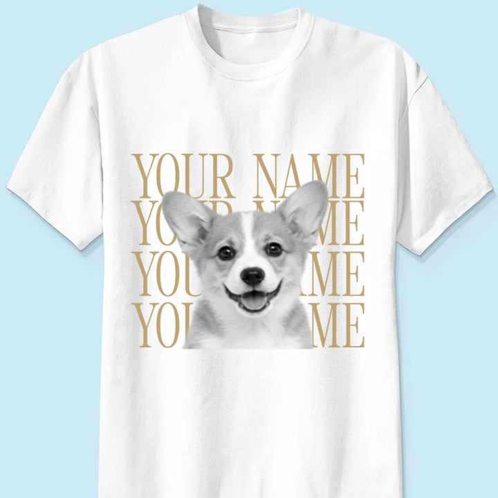 Personalized Vintage Pet Portrait Shirt, Custom Dog & Cat Photo T-Shirt, Personalized Pet Name Tee, Custom Photo Pet Lover Gift, Retro Graphic Shirt