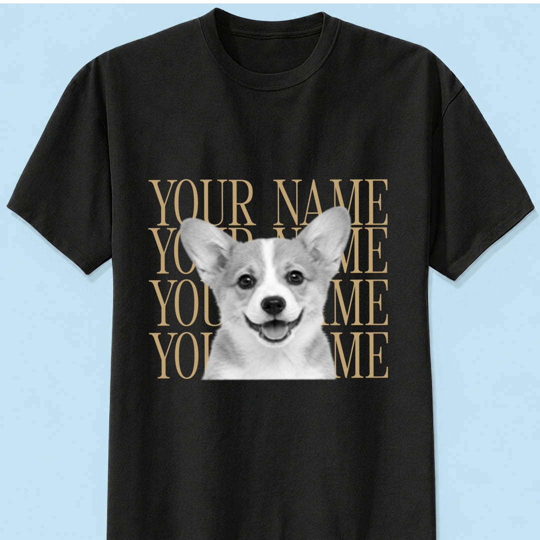 Personalized Vintage Pet Portrait Shirt, Custom Dog & Cat Photo T-Shirt, Personalized Pet Name Tee, Custom Photo Pet Lover Gift, Retro Graphic Shirt