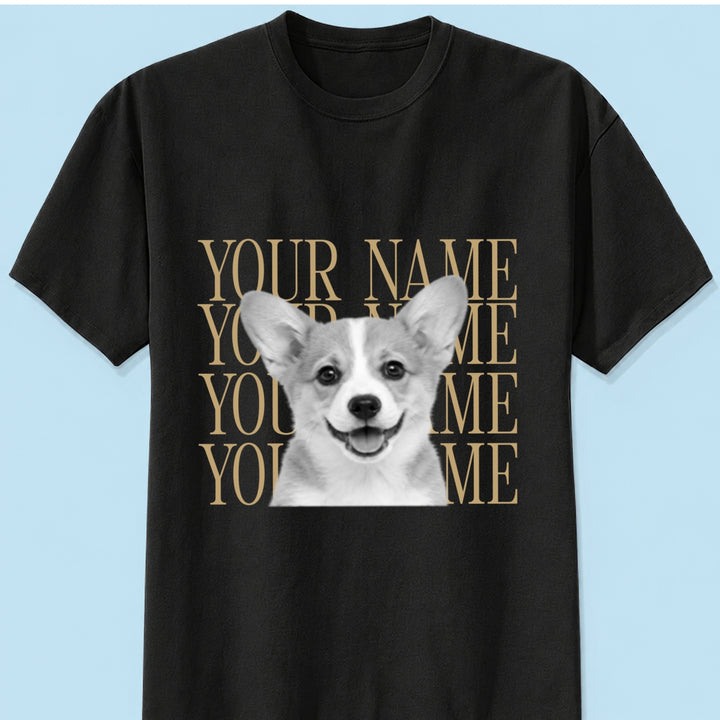 Personalized Vintage Pet Portrait Shirt, Custom Dog & Cat Photo T-Shirt, Personalized Pet Name Tee, Custom Photo Pet Lover Gift, Retro Graphic Shirt