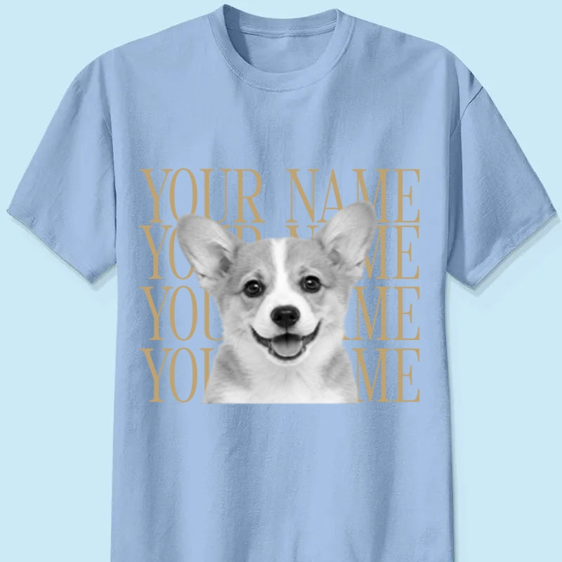 Personalized Vintage Pet Portrait Shirt, Custom Dog & Cat Photo T-Shirt, Personalized Pet Name Tee, Custom Photo Pet Lover Gift, Retro Graphic Shirt