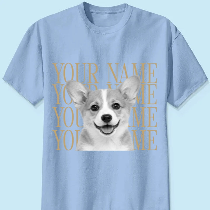 Personalized Vintage Pet Portrait Shirt, Custom Dog & Cat Photo T-Shirt, Personalized Pet Name Tee, Custom Photo Pet Lover Gift, Retro Graphic Shirt