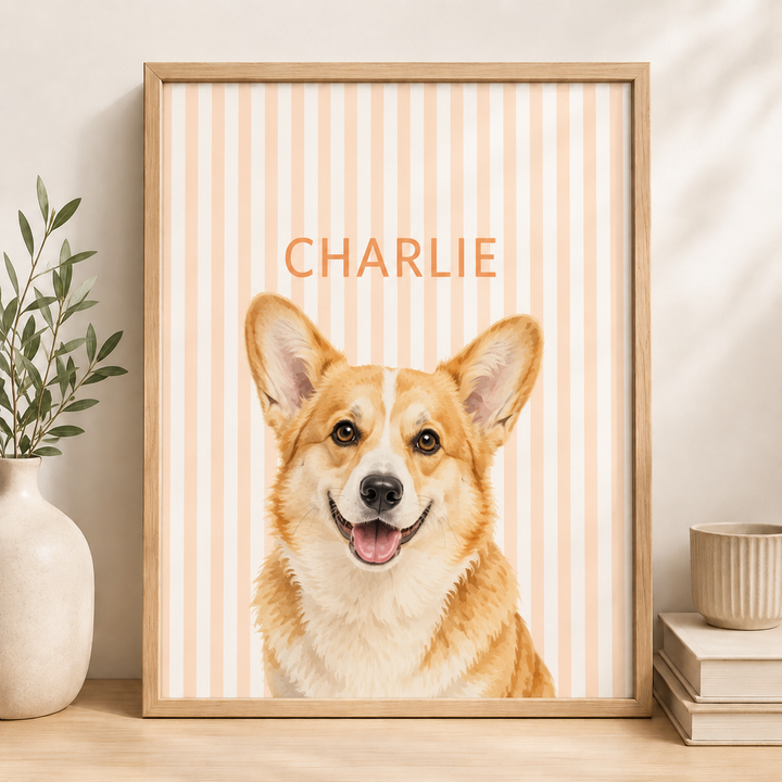 Personalized Pet Canvas, Custom Dog & Cat Portrait, Watercolor Pet Wall Art, Personalized Pet Name Canvas, Gift for Pet Lovers