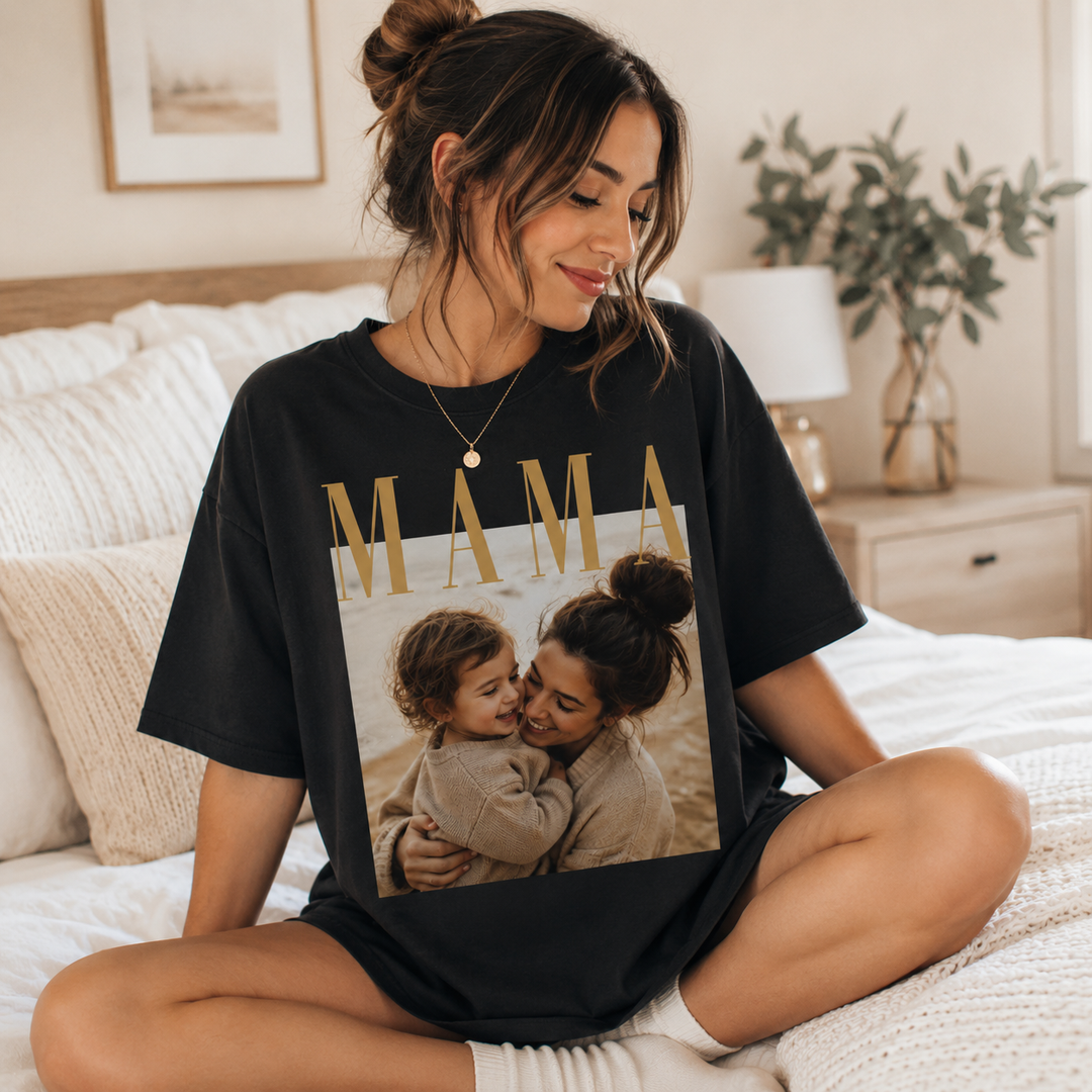 Custom Photo Mama Shirt, Custom Mom Photo Shirt, Personalized Comfort Colors Shirt for Mom, Mothers Day Gift, New Mom Shirt, Grandma Gift
