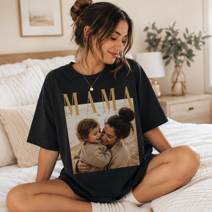 Custom Photo Mama Shirt, Custom Mom Photo Shirt, Personalized Comfort Colors Shirt for Mom, Mothers Day Gift, New Mom Shirt, Grandma Gift