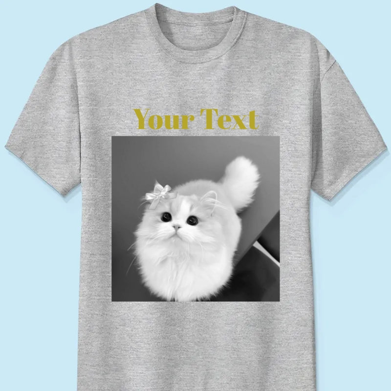 Personalized Pet Photo Shirt, Custom Dog & Owner Photo T-Shirt, Personalized Cat Photo Tee, Best Friend Ever Shirt, Custom Pet Lover Gift