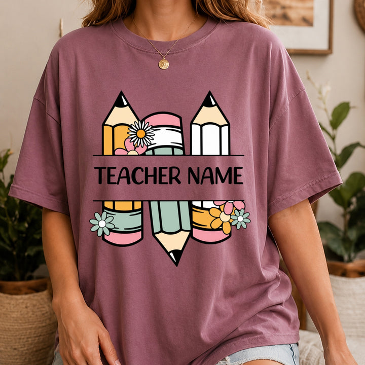 Custom Name Teacher Shirt, Personalized Teacher T-Shirt, Kindergarten Teacher Tee, Teacher Gift, Back to School, Teacher First Day of School
