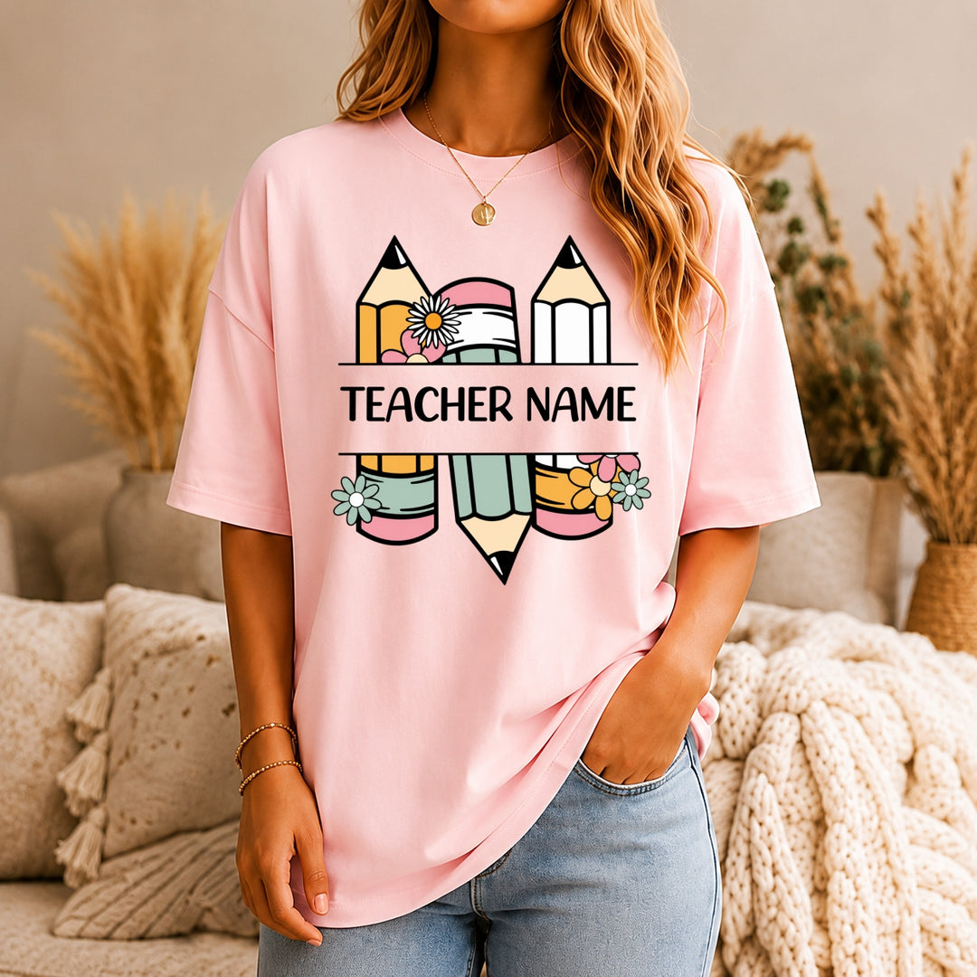 Custom Name Teacher Shirt, Personalized Teacher T-Shirt, Kindergarten Teacher Tee, Teacher Gift, Back to School, Teacher First Day of School