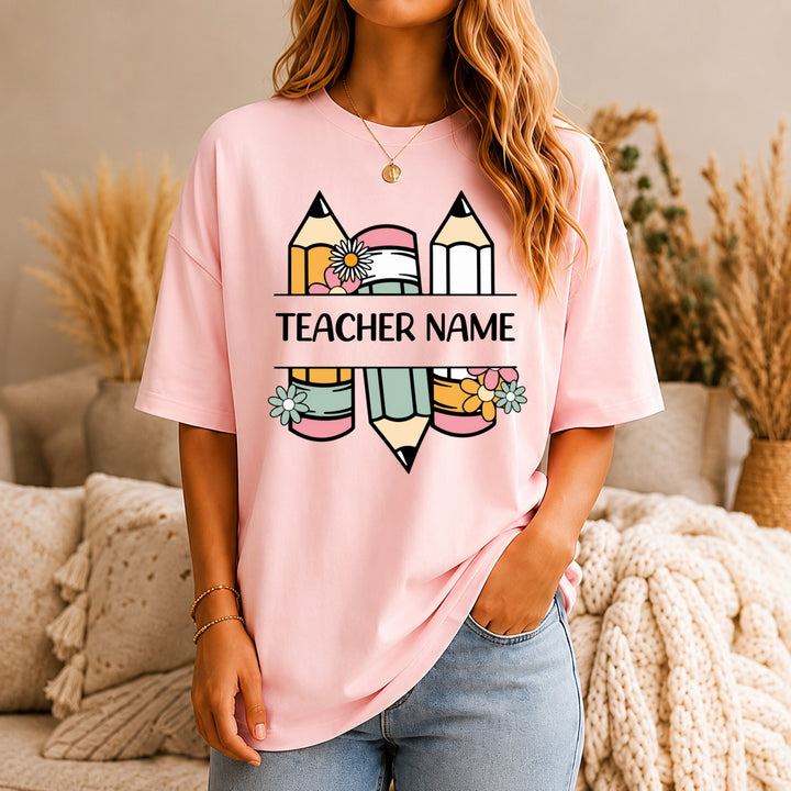 Custom Name Teacher Shirt, Personalized Teacher T-Shirt, Kindergarten Teacher Tee, Teacher Gift, Back to School, Teacher First Day of School
